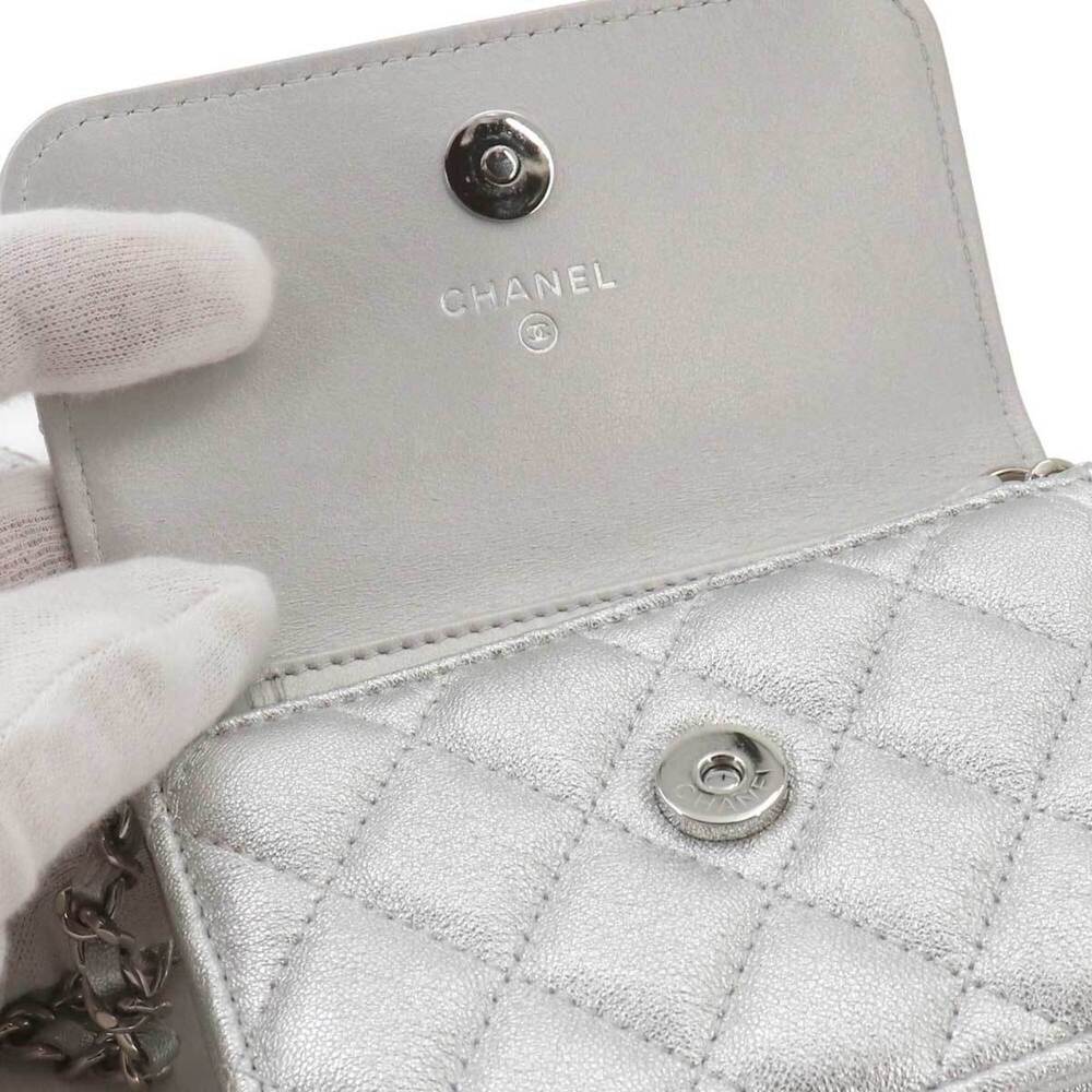 CHANEL Silver Leather Fanny Pack - Picture 7 of 9